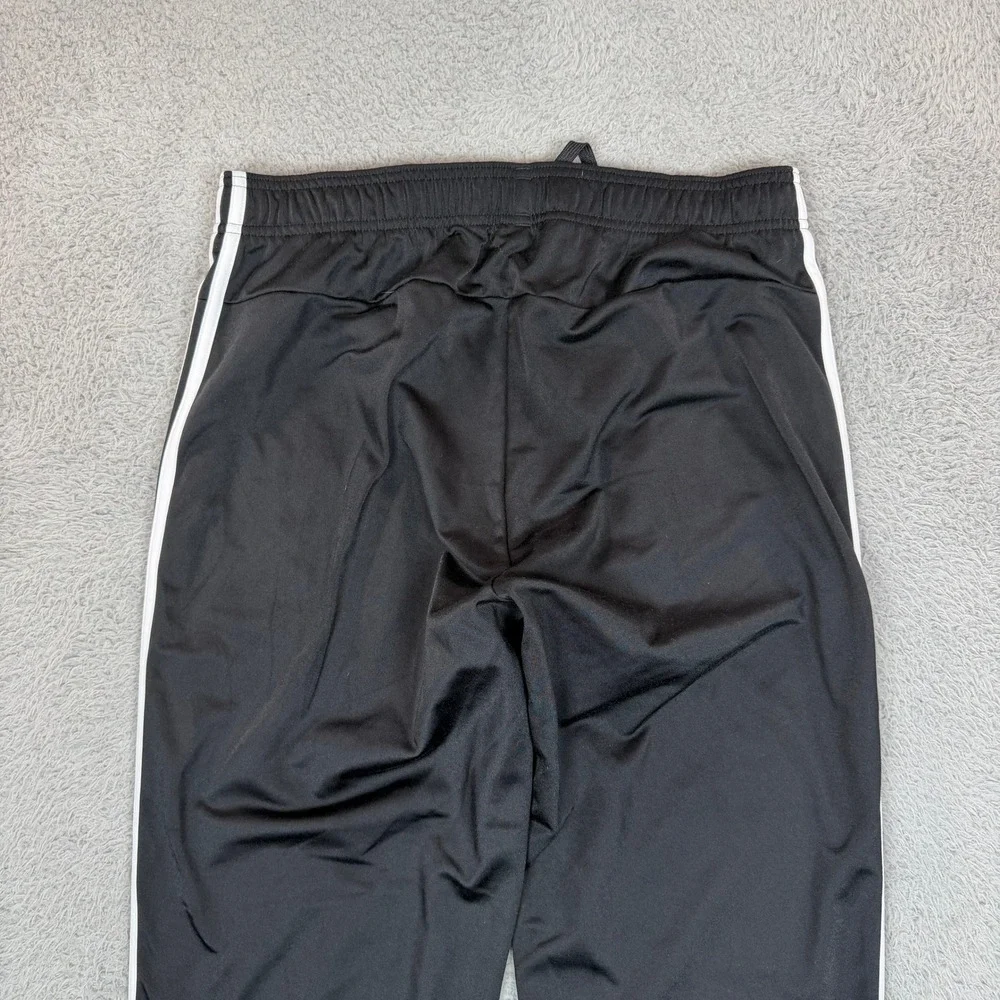 Adidas Mens Black White 3 Stripe Cuffed Track Pants Joggers Large
